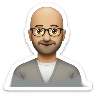 A 35-year-old bald Middle Eastern therapist without glasses sticker