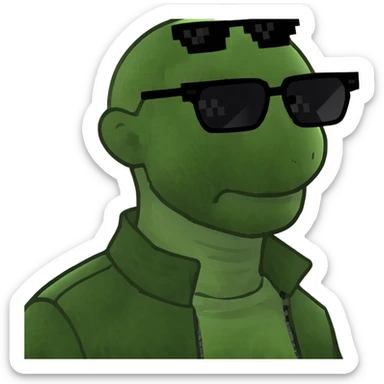 casual guy in black jacket sticker