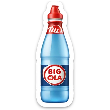 a plastic bottle of big cola sticker