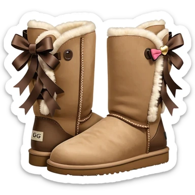 ugg boots that are ankle hight with a cheat bow on the back sticker