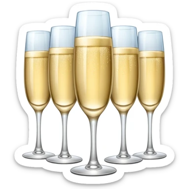 tower of champagne glasses sticker