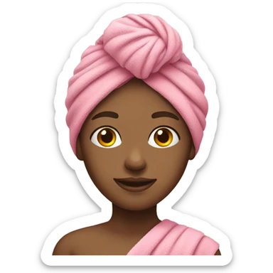 Girl with pink towel on head sticker