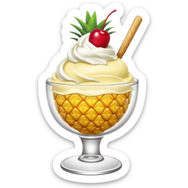 Pineapple ice cream sundae sticker