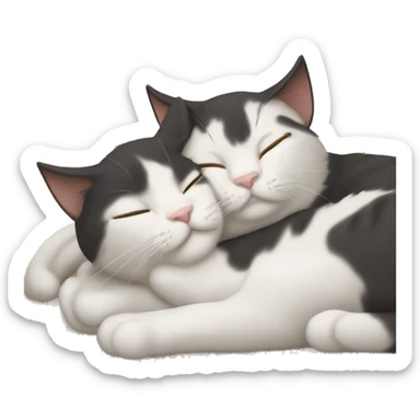 Two cats cuddling sticker