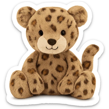 cute baby jaguar jellycat plushie sticker