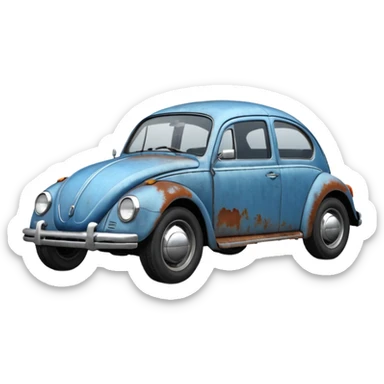 oxidated old VW beetle  2024 sticker