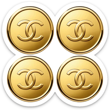 3 chanel coins sticker