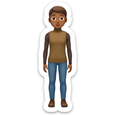 create an emoji, brown sleeveless turtleneck, wholebody sticker
