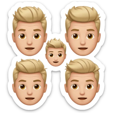 buat kan saya emoji berupa icon cowo dengan potongan quiff rapih dengan berbagai ekspresi sticker