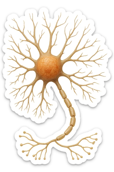 neurone umano anatomico realistico, iperrealistico 4k sticker