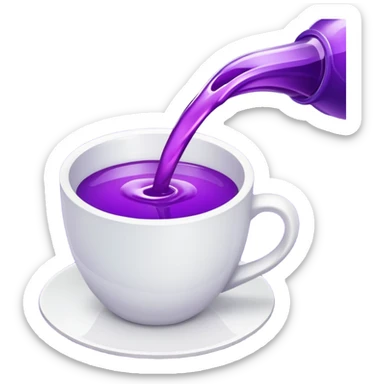 White cup spilling purple liquid  sticker