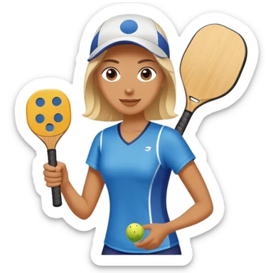 woman playing pickleball with flat, opaque paddle sticker
