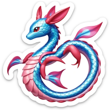 Hydro-elemental Salamence-Milotic-Sylveon-Fakémon-fusion (full body) sticker