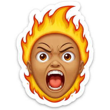 person burning in the pits of hell sticker