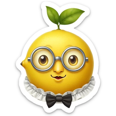lemon monocle ruffled collar sticker