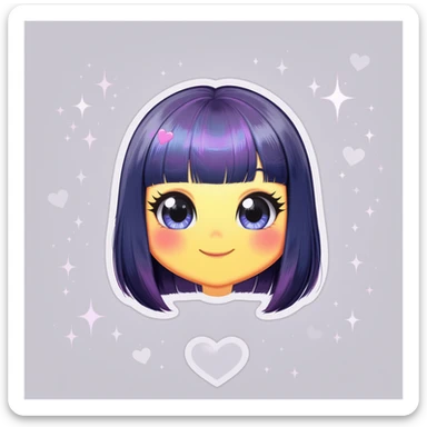 goth heart emoji, cute and shiny, no background sticker
