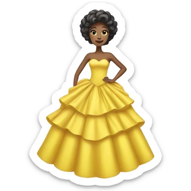 Yellow ballgown  sticker