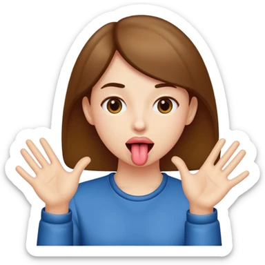 Tongue out hands on the side sticker