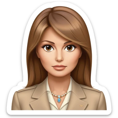 Melania Trump former First Lady with elegant style and light brown hair sticker
