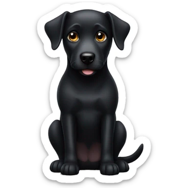 Black dog sticker