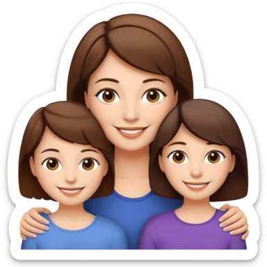 A mum with short hair and her two adult daughters sticker