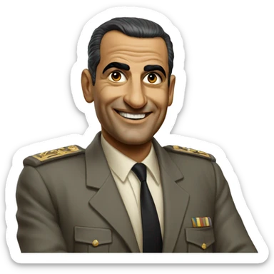 photorealistic Gamal Nasser shows thumbs up sticker
