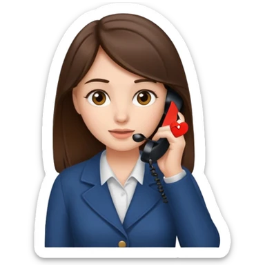 ￼ Brunette Haired Girl on the phone  sticker