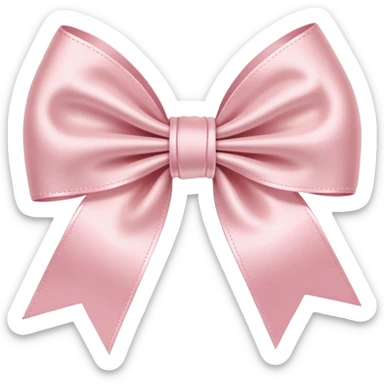 light pink ribbon bow sticker