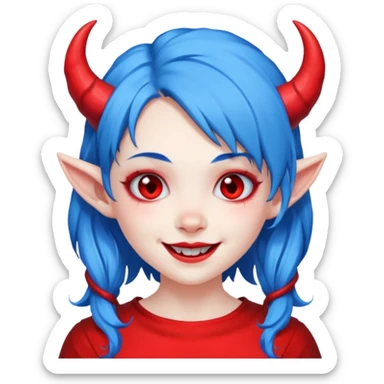 BLUE HAIRED DEVIL GIRL sticker