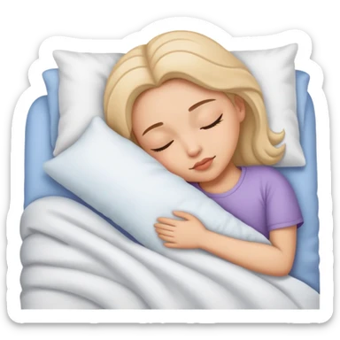 A girl sleeping in bed  sticker