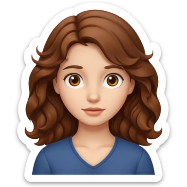 Chica de cabello castaño ondulado sticker
