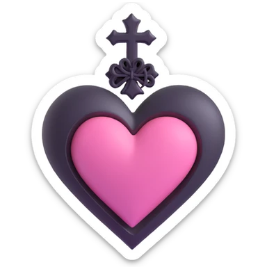 BLACKPINK-inspired gothic heart ,  hearts, black and pink, cute,  sticker