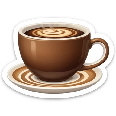 plain Coffee without Saucer, Brown Cup, no saucer. sticker
