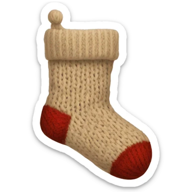 Beige knit Christmas sock sticker