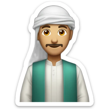 Homme en Qamis avec un panneau cœur sticker