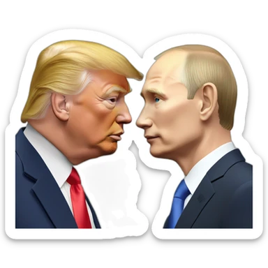 trump-and-putin-kissing,-lgbtq+ friendly, positivity, inclusiveness sticker