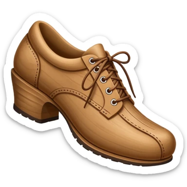 Un zapato de madera estilo Polonia . El zapato está tallado a mano. Pero de madera   sticker