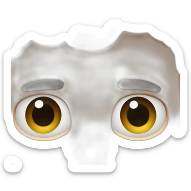 He has black eyes His eyes are close to each other He has dark brown hair He is medium-skinned sticker