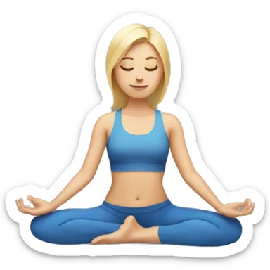 Blonde girl doing yoga  sticker