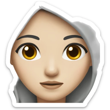 Half Asian half white girl with black hair  sticker