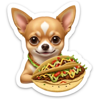 Chihuahua eating tacos sticker