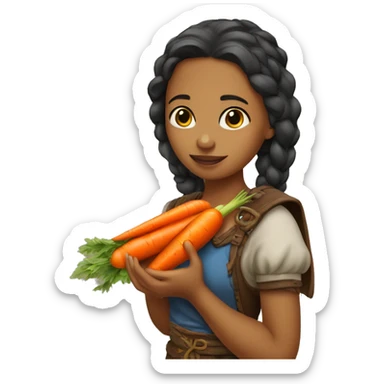 hawk tuah girl with carrot in hand sticker