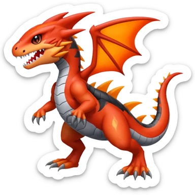 Meloetta-Garchomp-Guilmon-Pokémon-Fakémon-fusion-hybrid-creature sticker