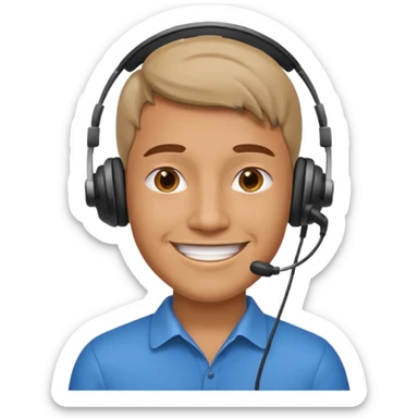 receptionist face guy with headpset sticker