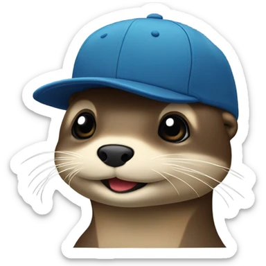 Loutre avec une casquette à l'envers sticker