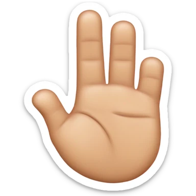 hand with 3 fingers up(thumb, index and pinky) and 2 fingers down(middle, ring) sticker