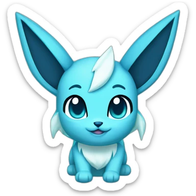 Glaceon Pokemon ears sticker