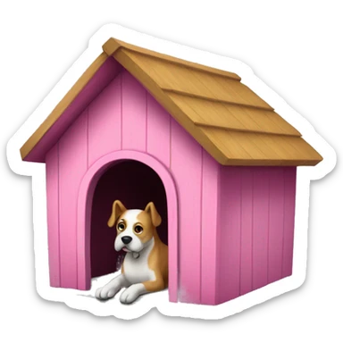 Pink dog shed empty  sticker