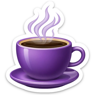 purple cup of coffee sticker