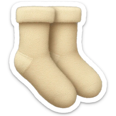 pair of beige fuzzy socks sticker